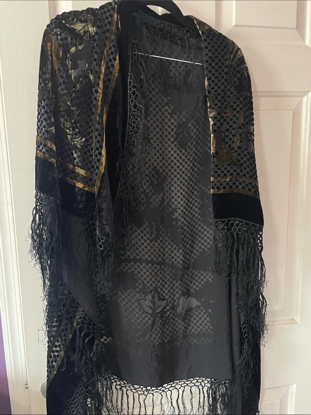 VTG CANDY CAPRICE SILK VELVET BURNOUT SCARF